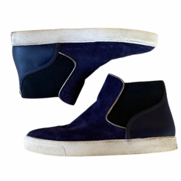 Sam Edelman Margot blue suede‎ Chelsea boots ankle booties slip on 8.5 - Picture 1 of 15